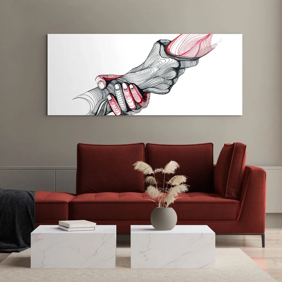 Quadro em vidro - Está em boas mãos - 140x50 cm