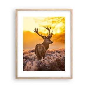 Pôster com moldura de carvalho claro - Rei da floresta de outono - 40x50 cm
