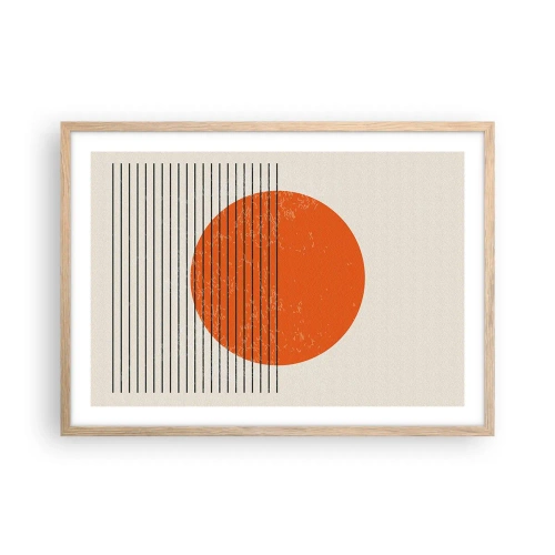 Pôster com moldura de carvalho claro - Sempre sol - 70x50 cm