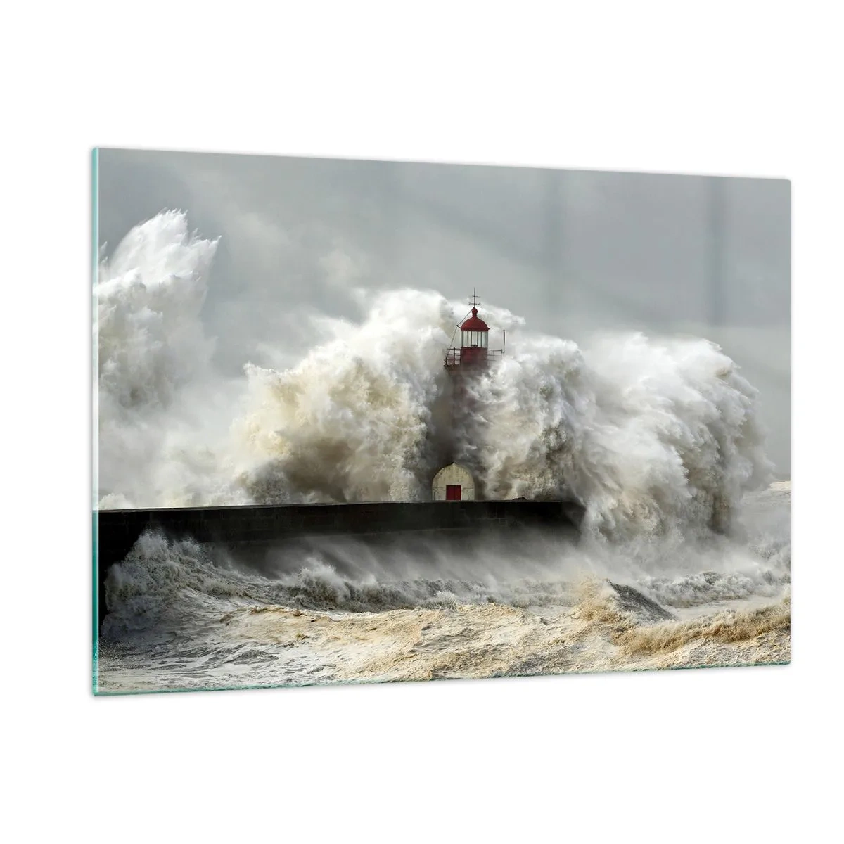 Quadro em vidro - A ira do oceano - 120x80 cm