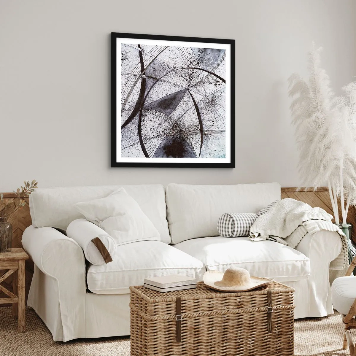 Pôster com moldura preta - Fantasia futurista - 50x50 cm