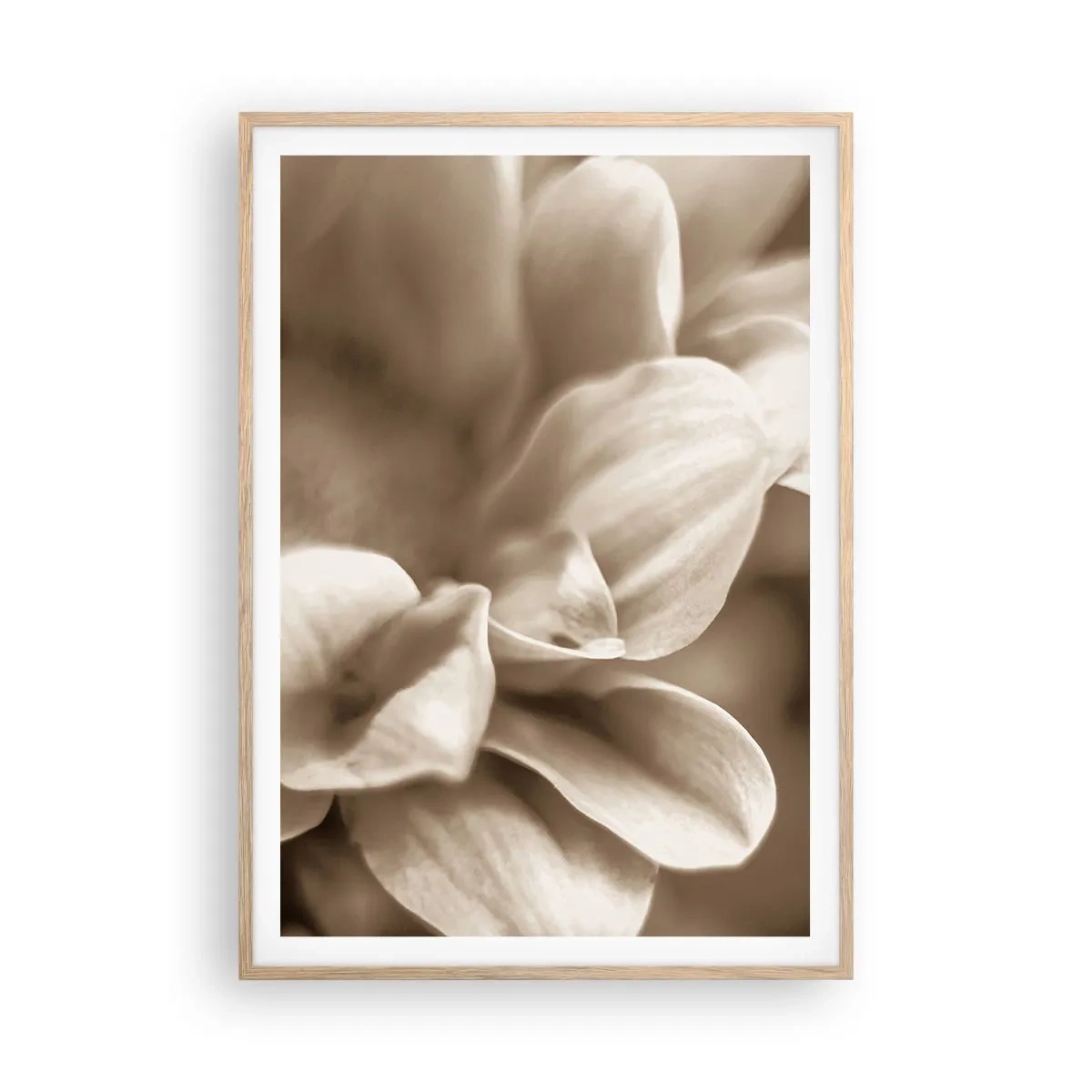 Pôster com moldura de carvalho claro - Gentil como um sorriso - 70x100 cm