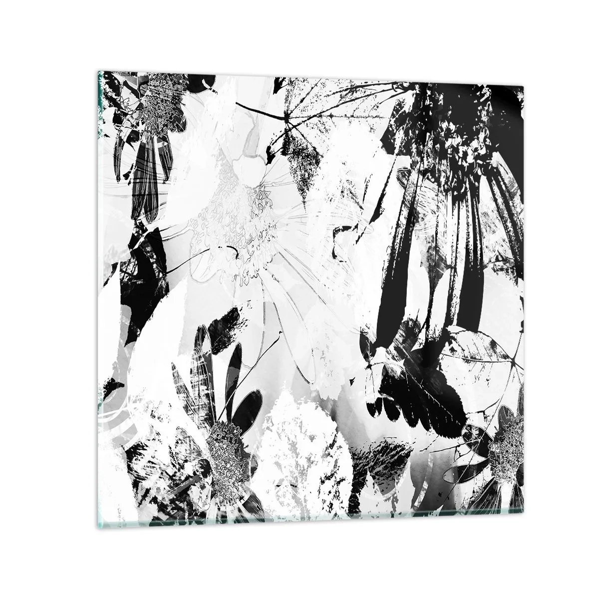 Quadro em vidro - Outono a preto e branco - 70x70 cm