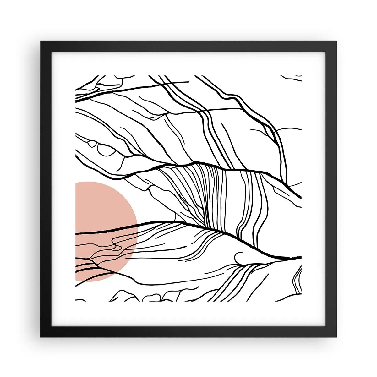 Pôster com moldura preta - Numa rede de galhos - 40x40 cm