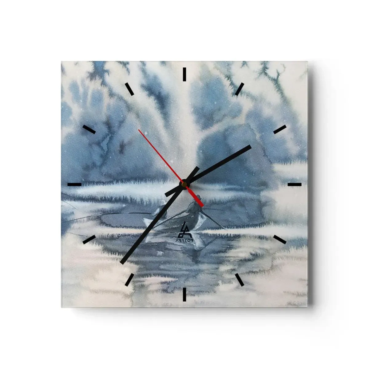 Relógio de parede - Relógio em vidro - Pescadores no seu paraíso - 30x30 cm