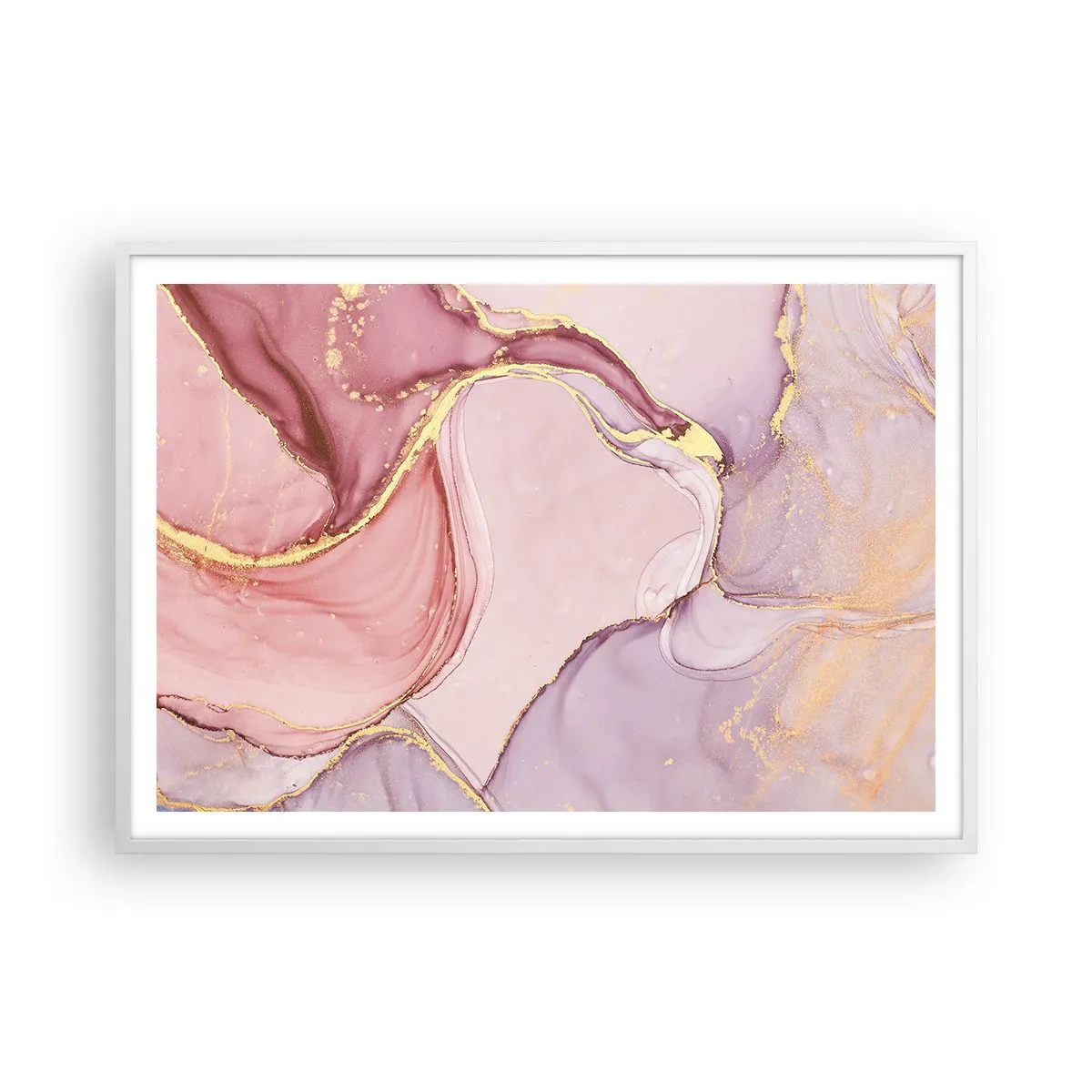 Pôster em moldura branca - Carícia das cores - 100x70 cm