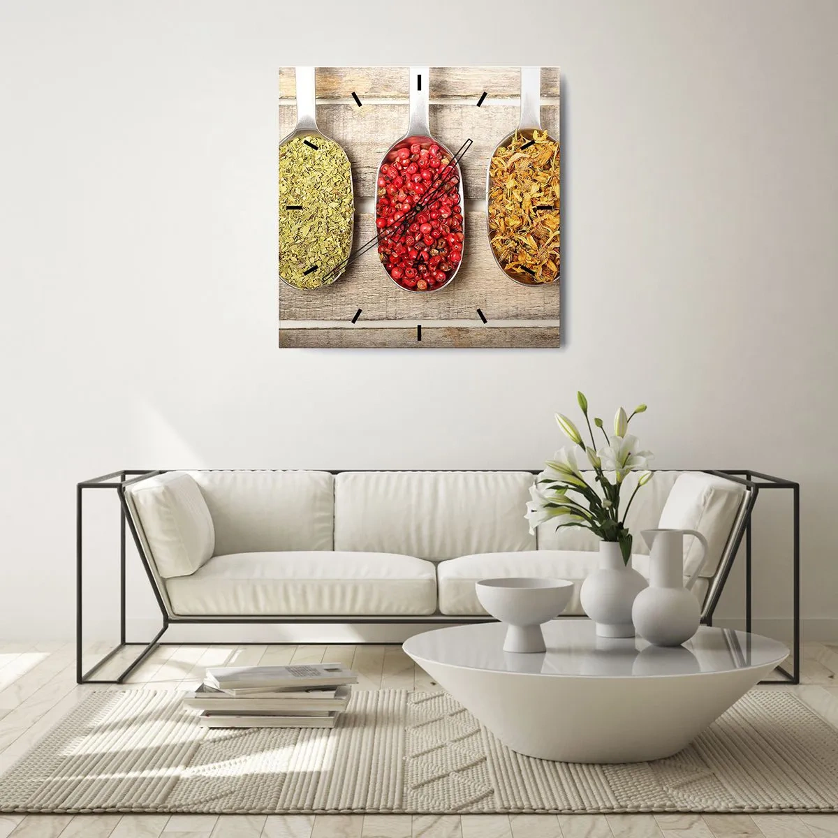 Relógio de parede - Relógio em vidro - Magia da cozinha - 30x30 cm