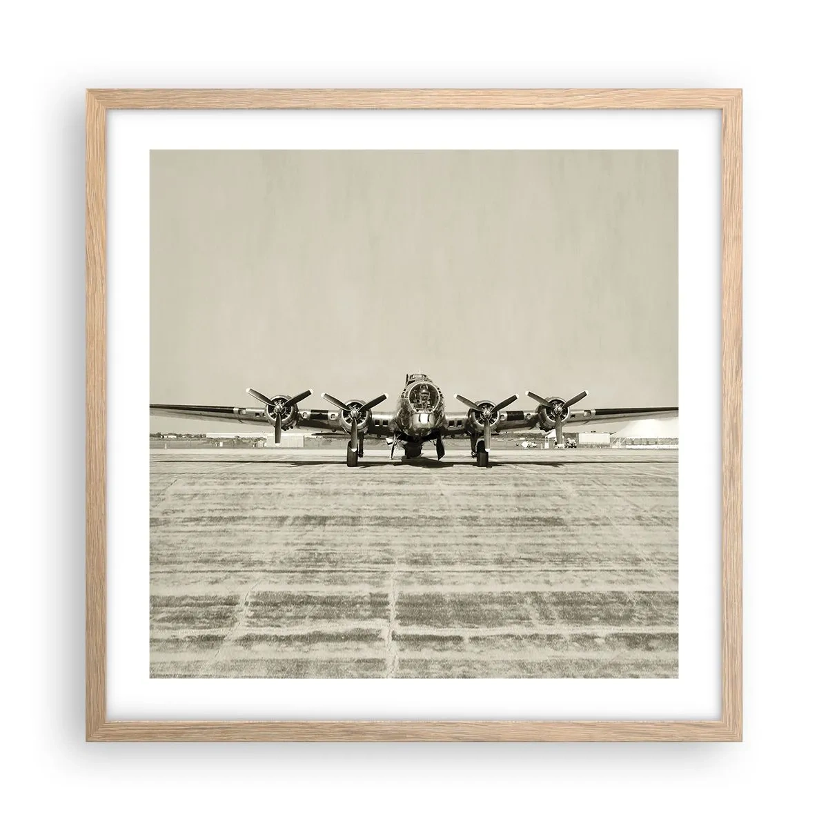 Pôster com moldura de carvalho claro - Pronto como sempre - 50x50 cm