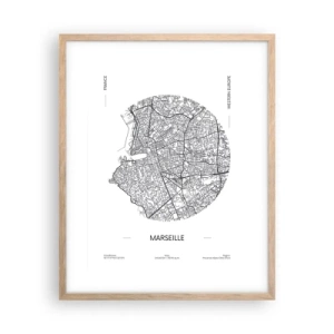 Pôster com moldura de carvalho claro - Anatomia de Marselha - 40x50 cm