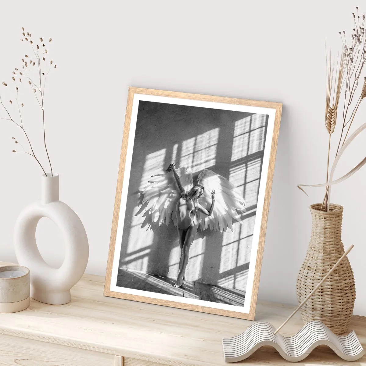 Pôster com moldura de carvalho claro - Direto do céu - 61x91 cm