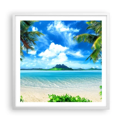 Pôster em moldura branca - O azul dos trópicos - 60x60 cm