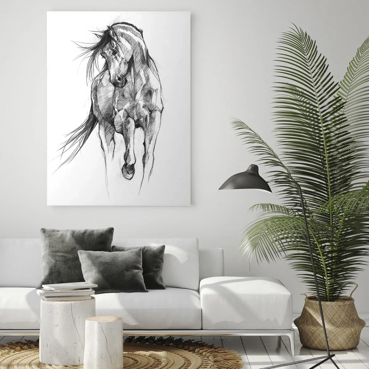 Quadro em vidro - Num trote gracioso - 50x70 cm