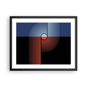Pôster com moldura preta - Num abraço geométrico - 50x40 cm