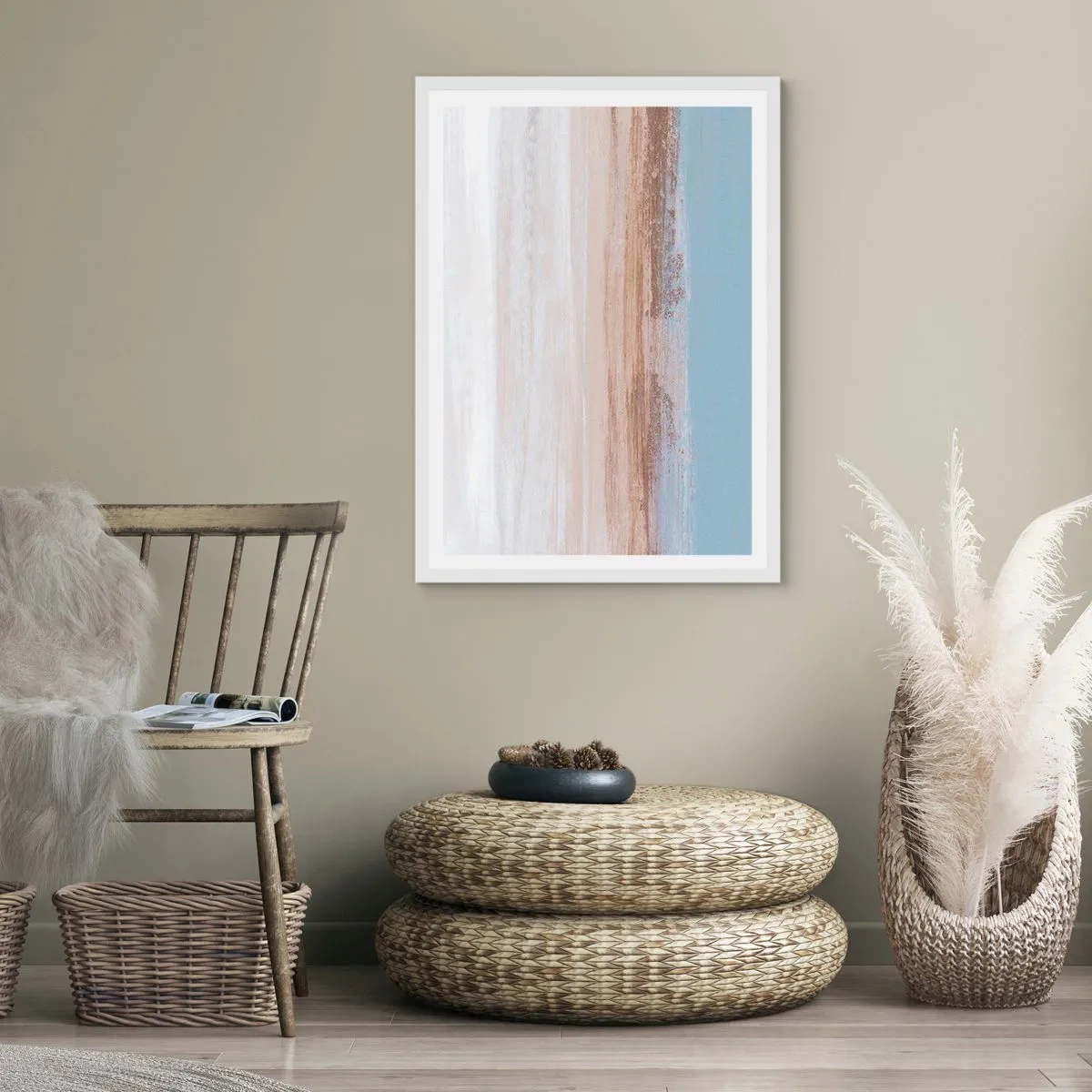 Pôster em moldura branca - Paisagem ambígua - 30x40 cm
