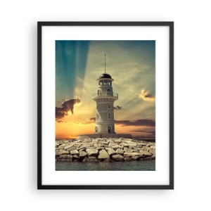 Pôster com moldura preta - Luz - Bondade - Beleza - 40x50 cm