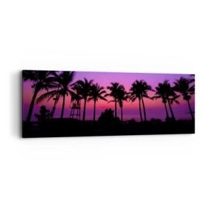 Quadro em tela - Uma noite sob as palmeiras - 90x30 cm