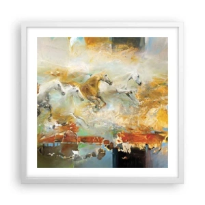 Pôster em moldura branca - A galope através da luz - 50x50 cm