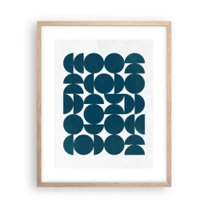Pôster com moldura de carvalho claro - Círculos e semicírculos - 40x50 cm