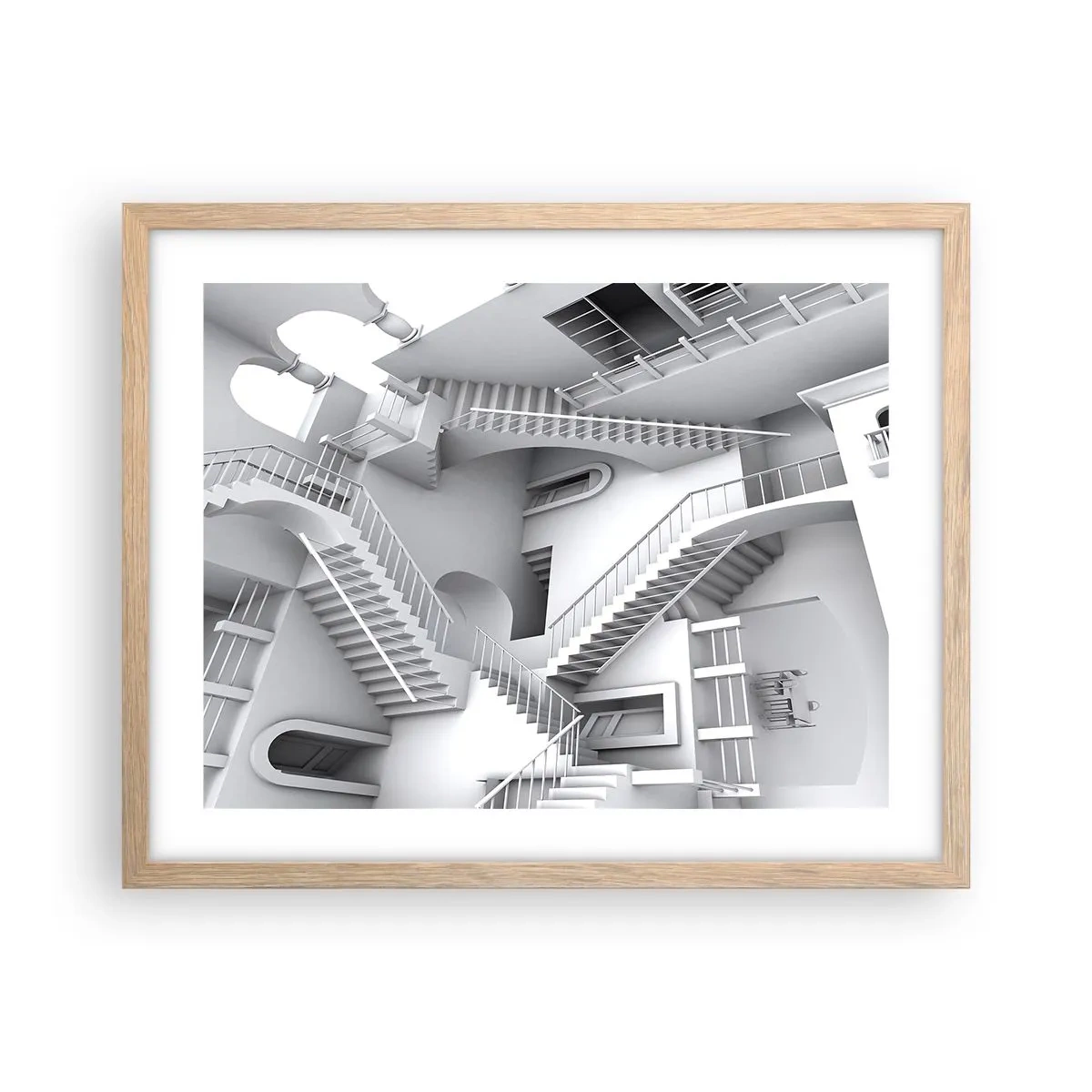 Pôster com moldura de carvalho claro - Paradoxos do espaço - 50x40 cm