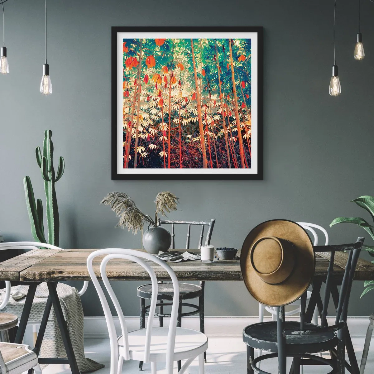 Pôster com moldura preta - A vida secreta das folhas - 40x40 cm