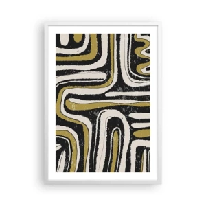 Pôster em moldura branca - Composição: estradas e becos - 50x70 cm