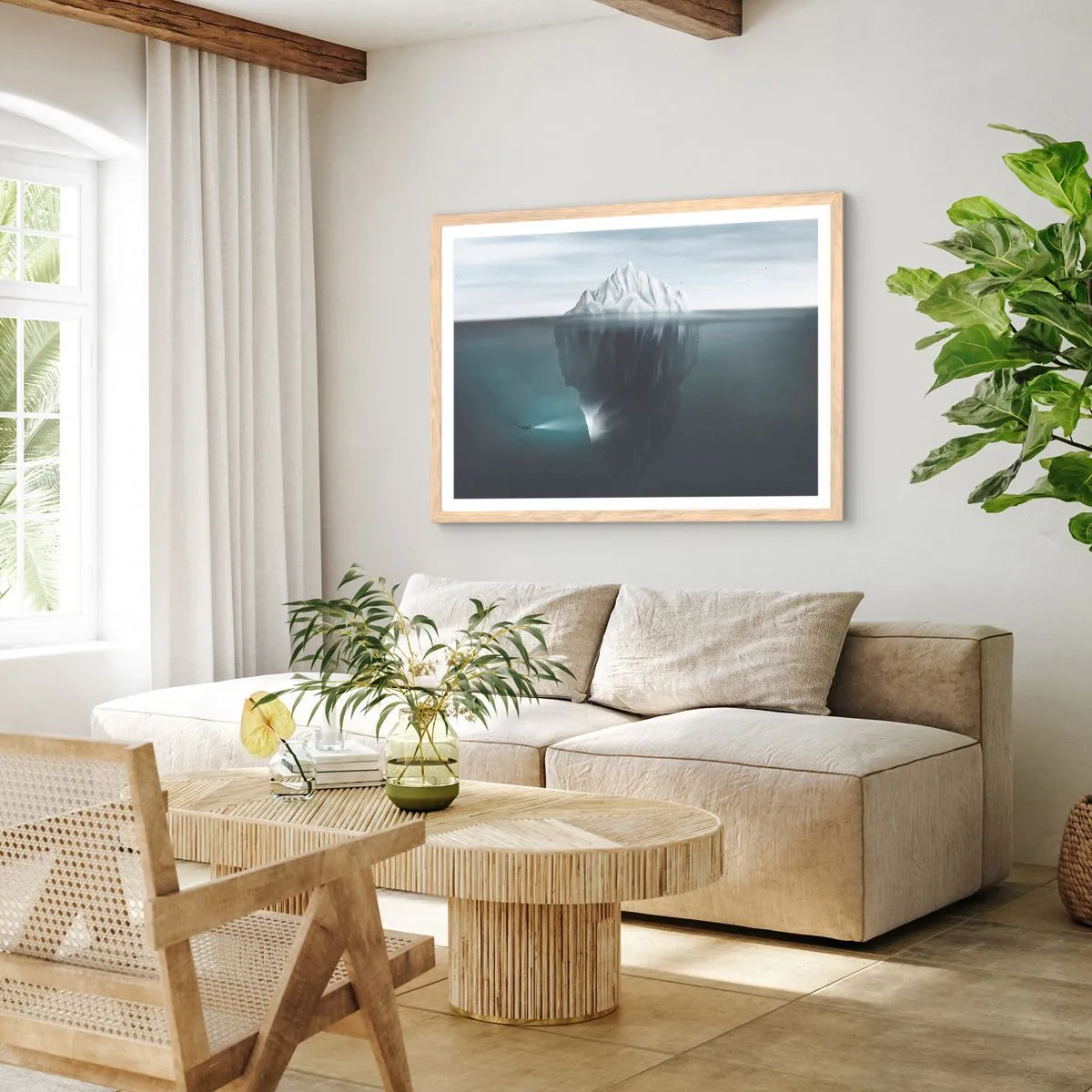 Pôster com moldura de carvalho claro - Mistério subaquático - 91x61 cm