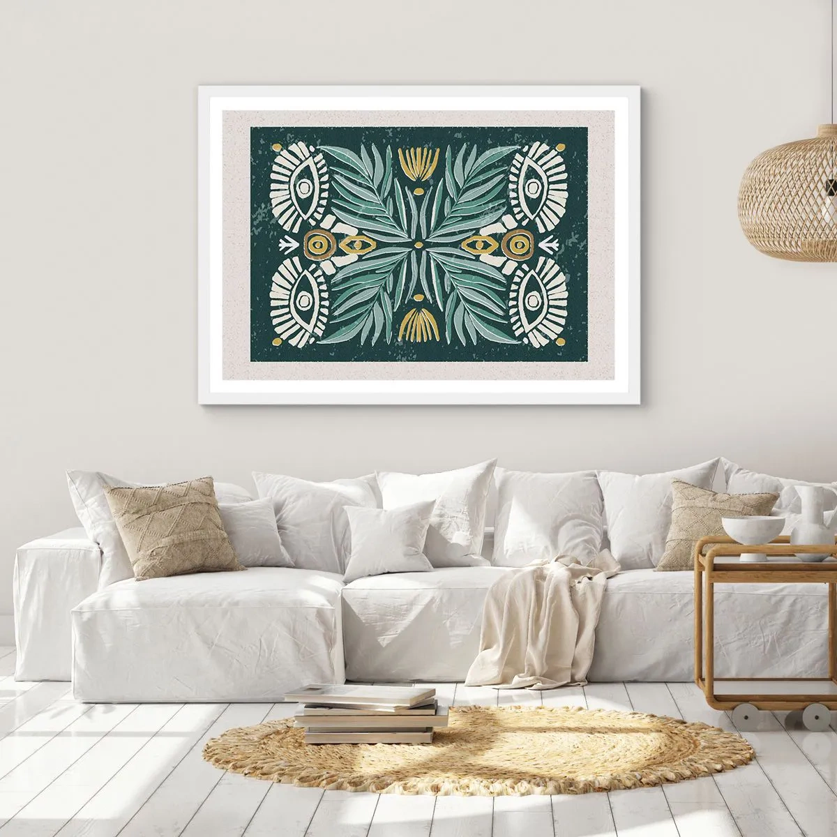 Pôster em moldura branca - Como um recorte folclórico - 100x70 cm