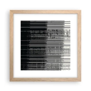 Pôster com moldura de carvalho claro - Ondas e vibrações - 30x30 cm