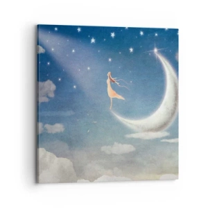 Quadro em tela - O encanto azul - 70x70 cm