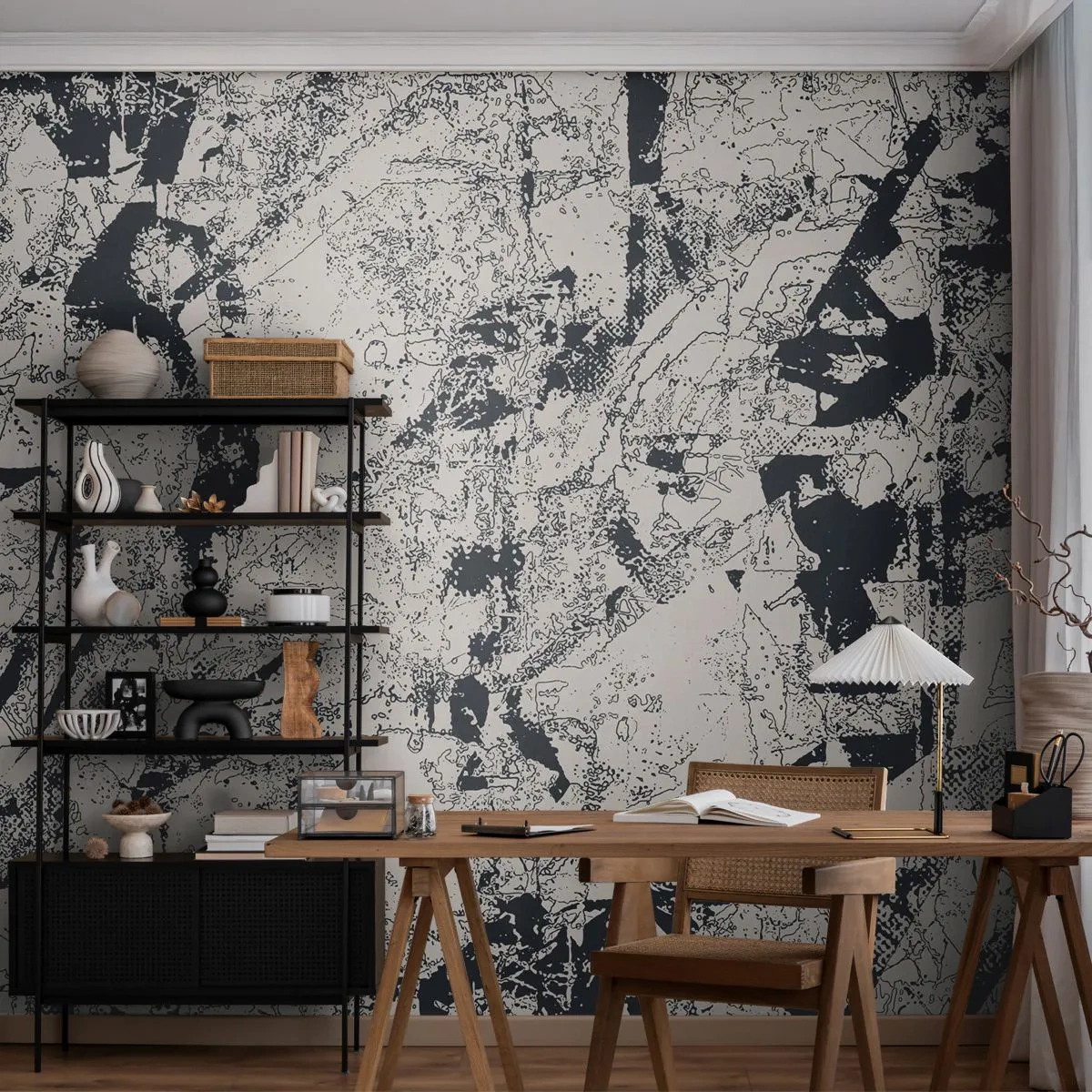 Papel de Parede Premium Canvas - Interpenetração de opostos - Abstração, Pedaço, Colagem - 400x280 cm