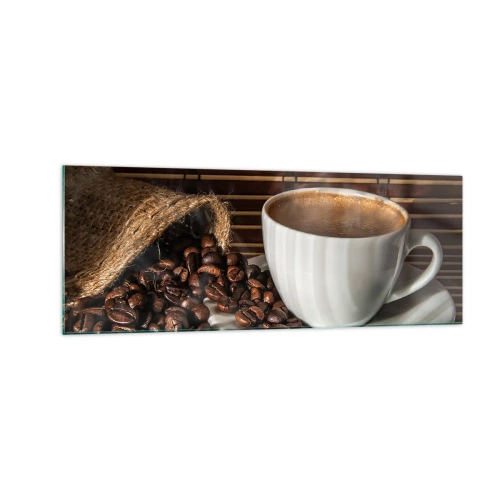 Quadro em vidro - A escuridão do carvão, a transparência do âmbar - 140x50 cm