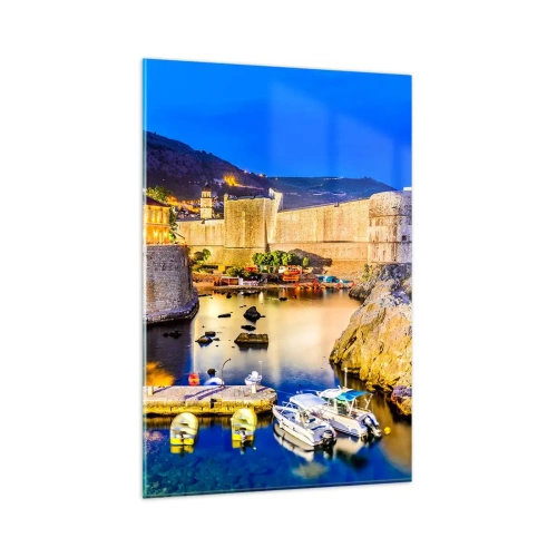 Quadro em vidro - Uma noite bem iluminada no Adriático - 80x120 cm