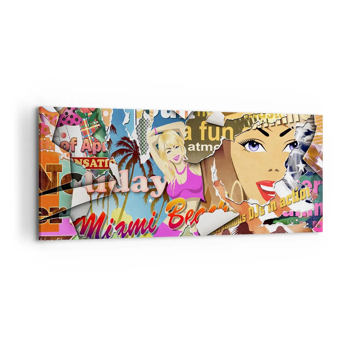 Quadro em tela - Flashbacks das férias - 120x50 cm