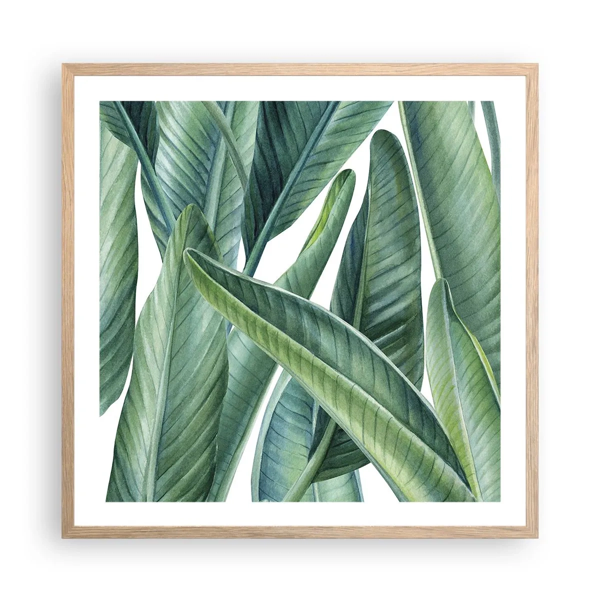 Pôster com moldura de carvalho claro - O próprio verde - 60x60 cm