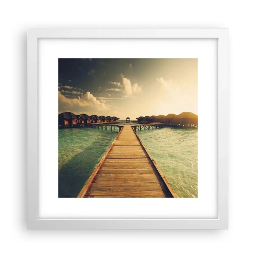 Pôster em moldura branca - Um convite caloroso - 30x30 cm