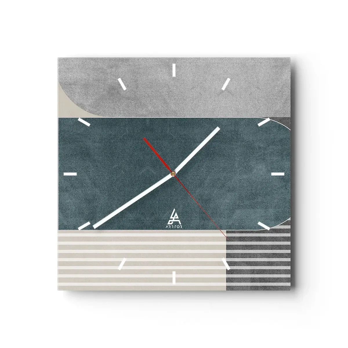 Relógio de parede - Relógio em vidro - Composição ao nível - 30x30 cm