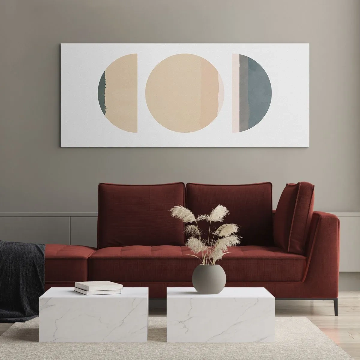 Quadro em vidro - Círculo entre círculos - 90x30 cm