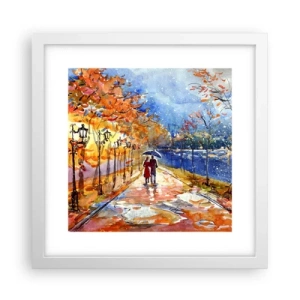 Pôster em moldura branca - Juntos até ao limite do tempo - 30x30 cm