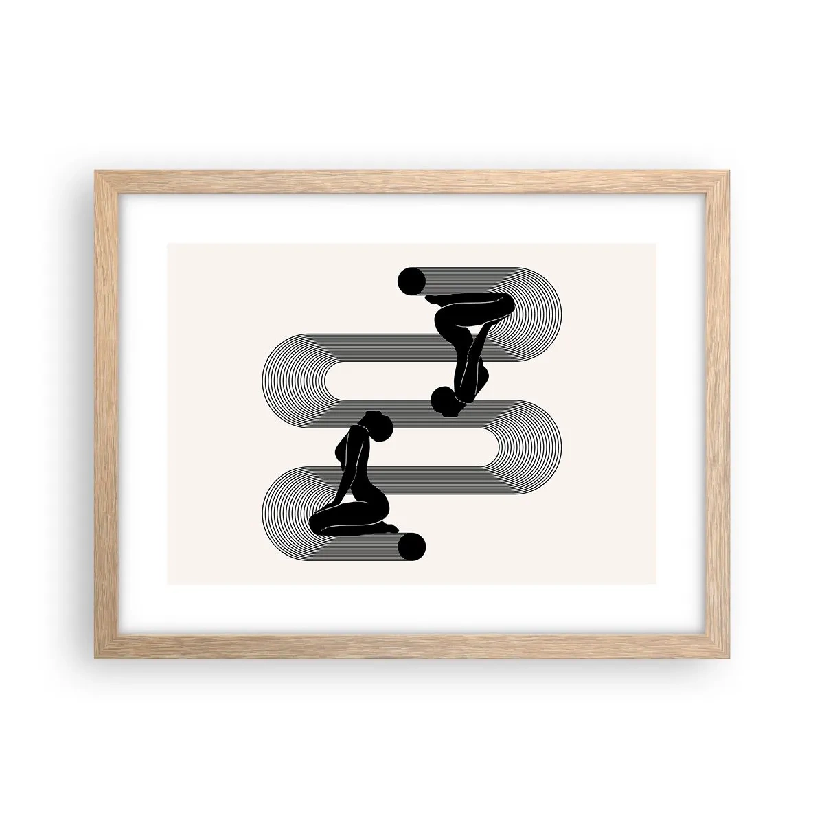 Pôster com moldura de carvalho claro - Simetria sensual - 40x30 cm