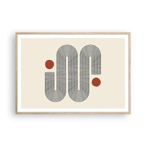 Pôster com moldura de carvalho claro - Do início ao fim - 100x70 cm