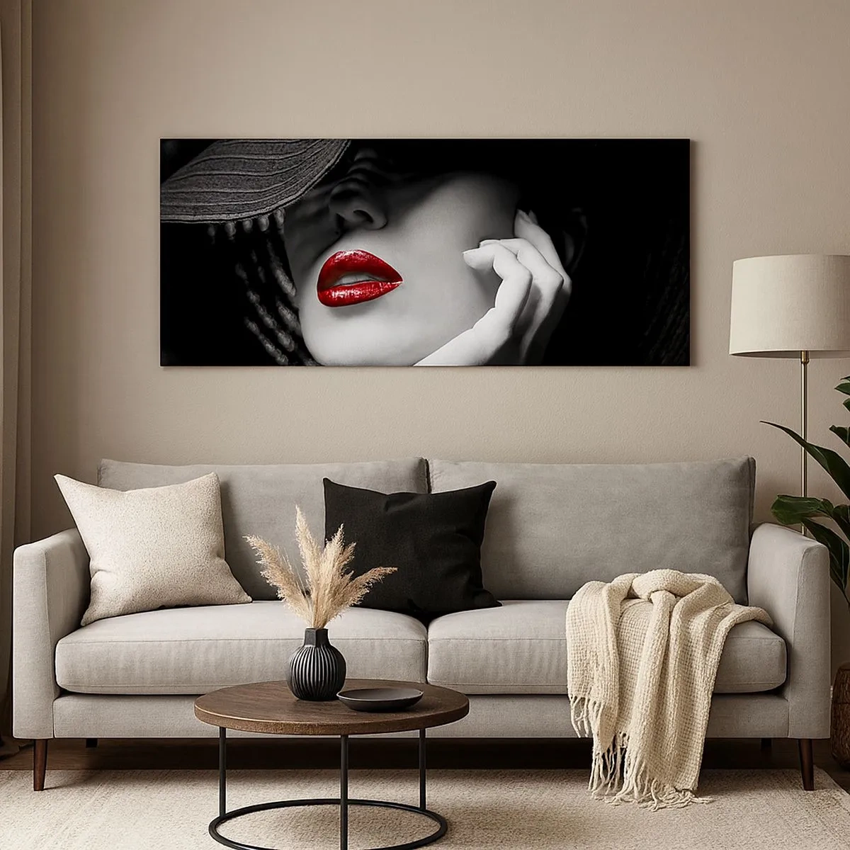 Quadro em tela - Um estudo em vermelho - 100x40 cm