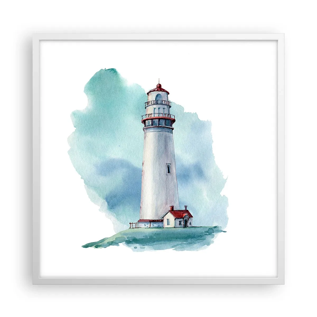 Pôster em moldura branca - A gentil irmã do azul - 60x60 cm