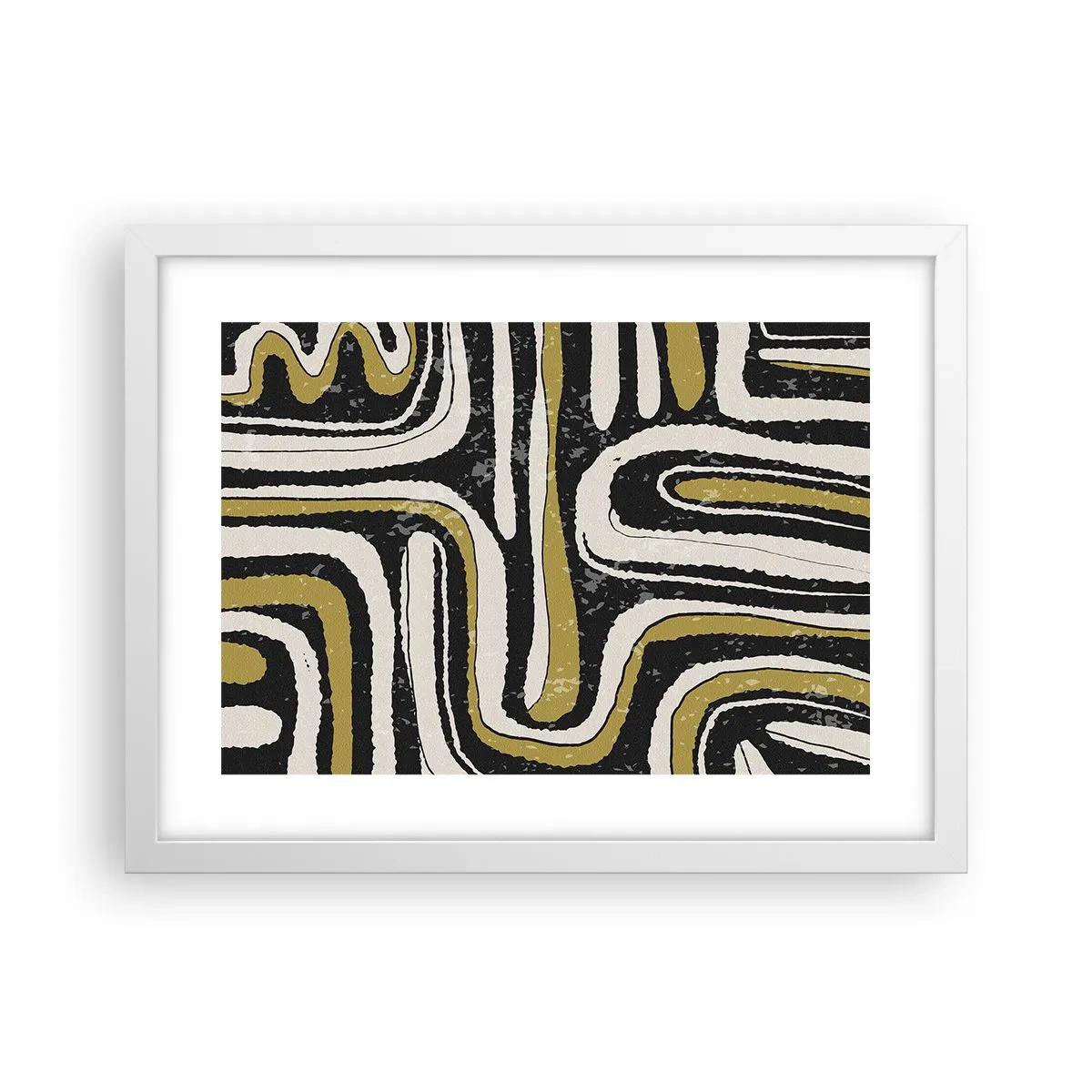 Pôster em moldura branca - Composição: estradas e becos - 40x30 cm