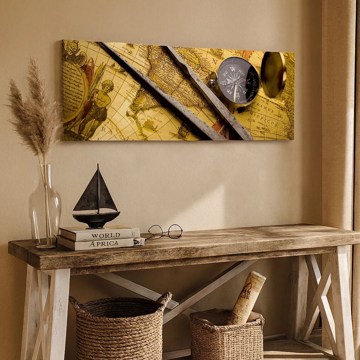 Quadro em tela - Onde estão esses tesouros? - 100x40 cm