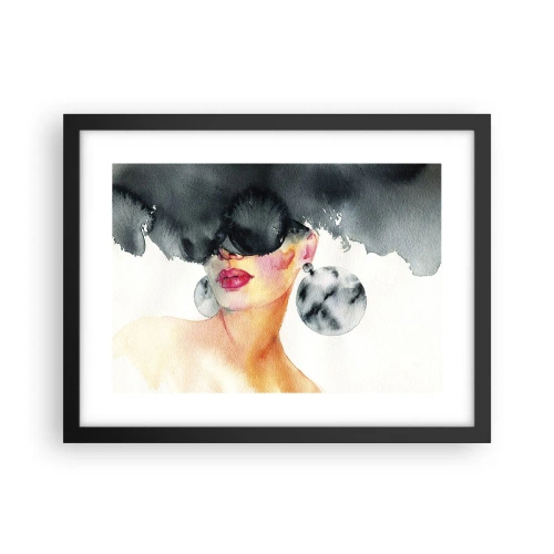 Pôster com moldura preta - O segredo da elegância - 40x30 cm
