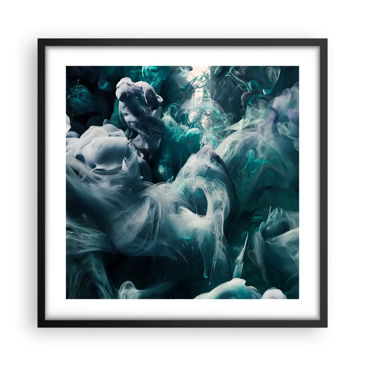 Pôster com moldura preta - Movimento de cores - 50x50 cm