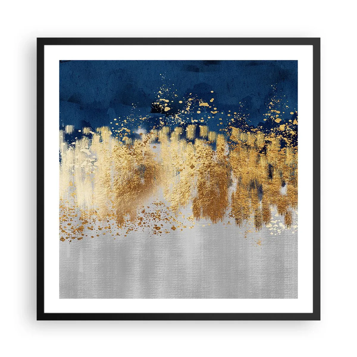 Pôster com moldura preta - Uma composição moderna com brilho - 60x60 cm