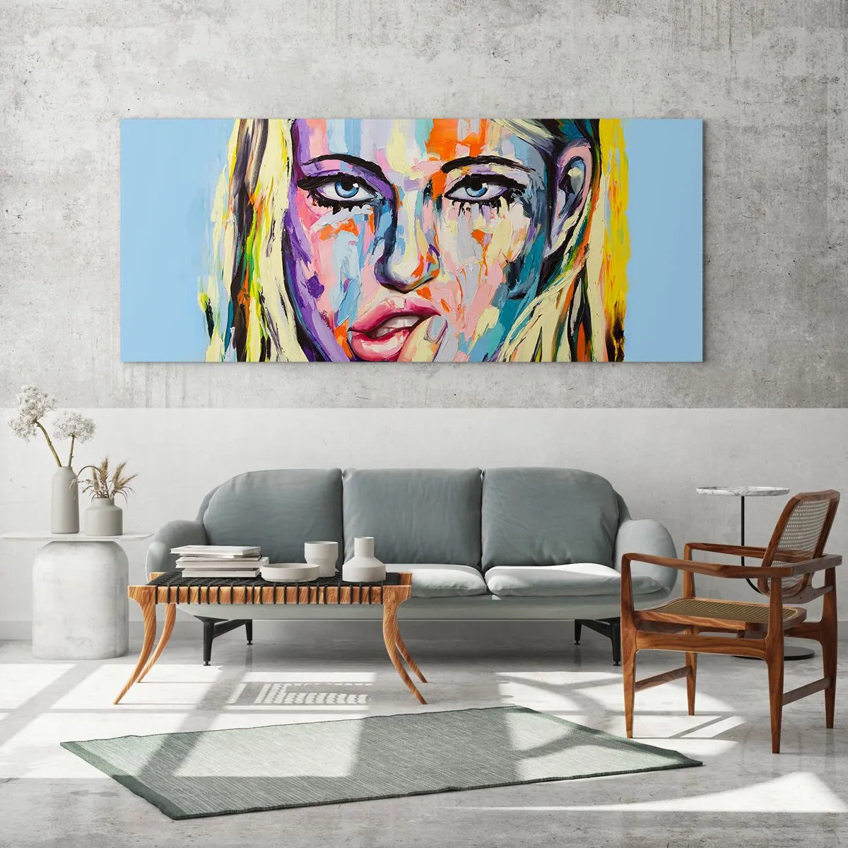 Quadro em vidro - Olhe-a diretamente nos olhos - 160x50 cm