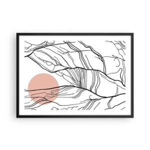 Pôster com moldura preta - Numa rede de galhos - 70x50 cm
