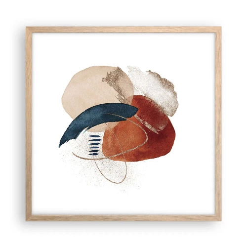 Pôster com moldura de carvalho claro - Composição oval - 50x50 cm